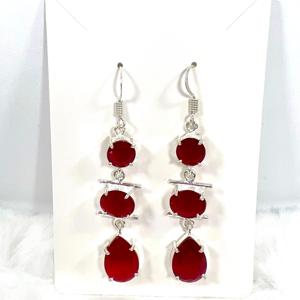 Ruby 925 Earrings (synthetic stones)